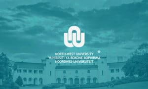 North West University teal blue banner