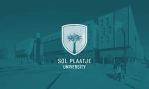 Sol Plaatje University teal banner