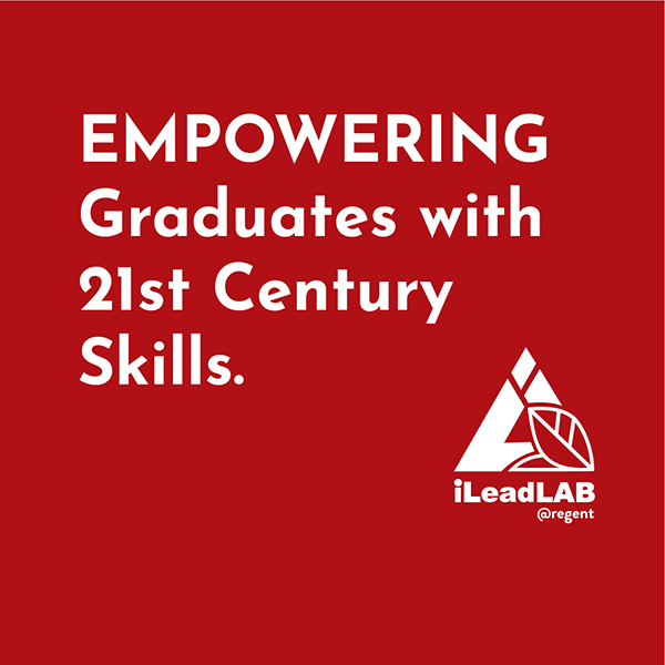 Regent Business School text banner in red that reads "Empowering Graduates with 21st Century Skills""