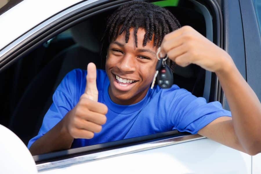 student driving after renewing his driver's licence