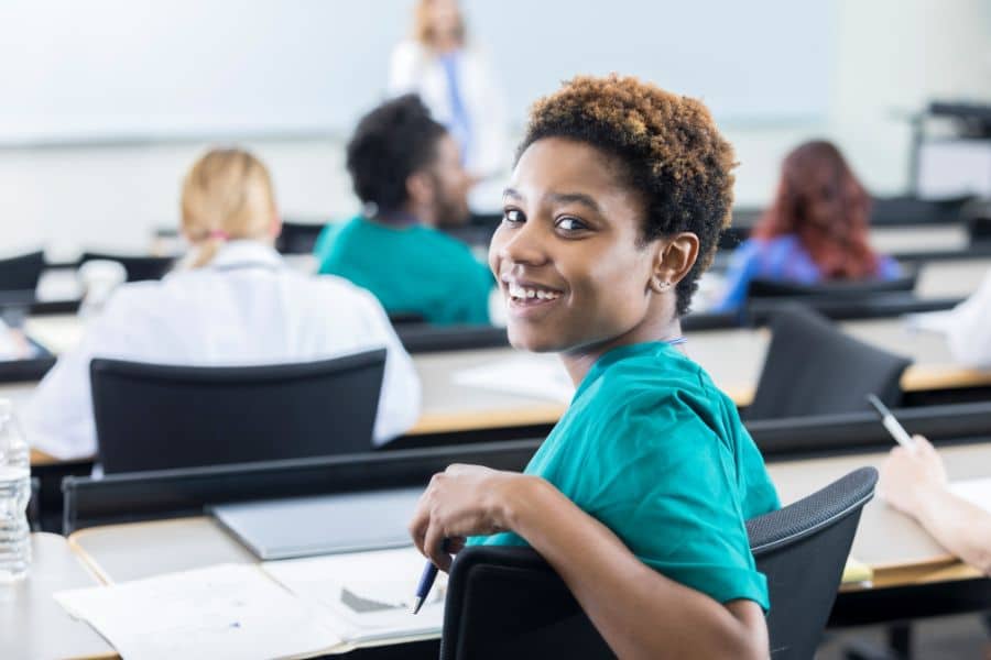 student attending lecture at uj