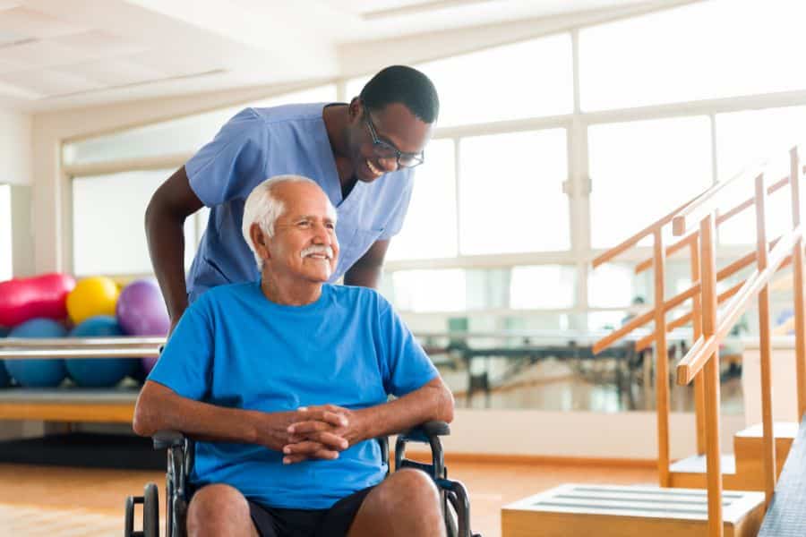 male nurse caring for a patient