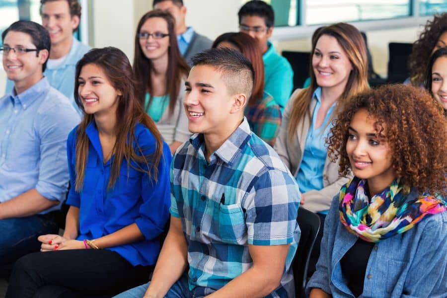 students attending orientation week