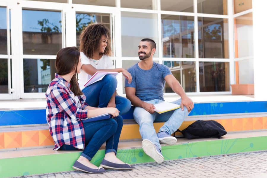 university students on campus