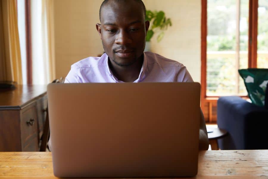 young man studying adult matric via distance learning