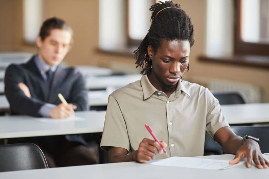 learners doing a matric rewrite through the department of education